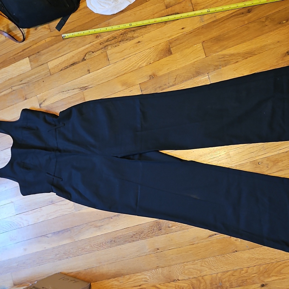 Theory Black   Wool Sleeveless Wide Leg  Jumpsuit 4